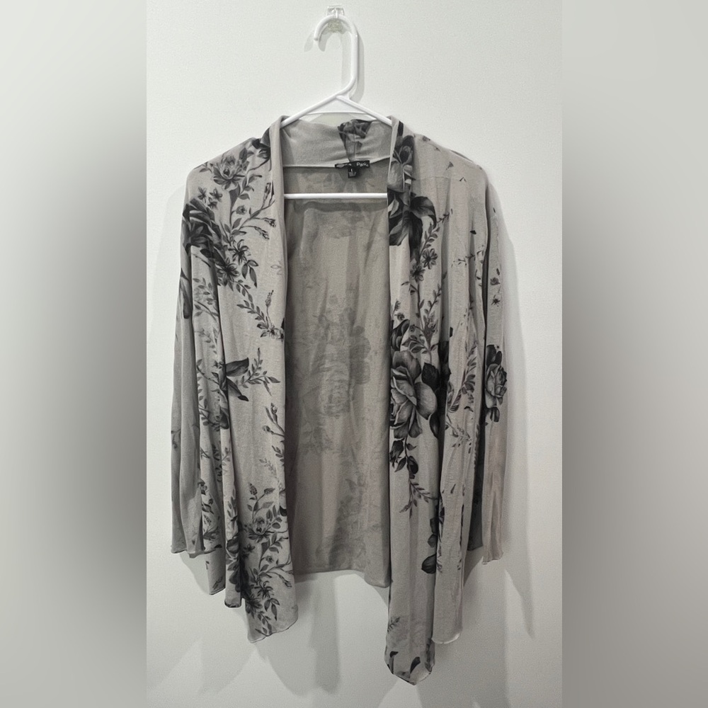Floral Women's Cardigan in Gray